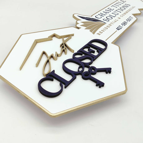 Key Shaped Sign Just Closed - Real Estate Store