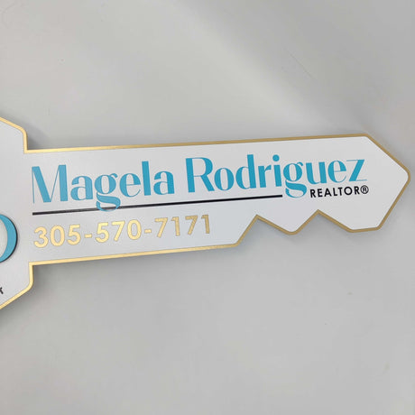 Key Shaped Sign "Just Closed with acryl Keys" - Real Estate Store