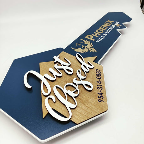 Key Shaped Sign Props «Just Closed»‎ for Real Estate - Real Estate Store