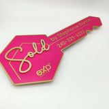 Key Shaped Sign Props «Sold»‎ Pink Realtor - Real Estate Store