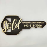 Key Shaped Sign "Sold" - Real Estate Store