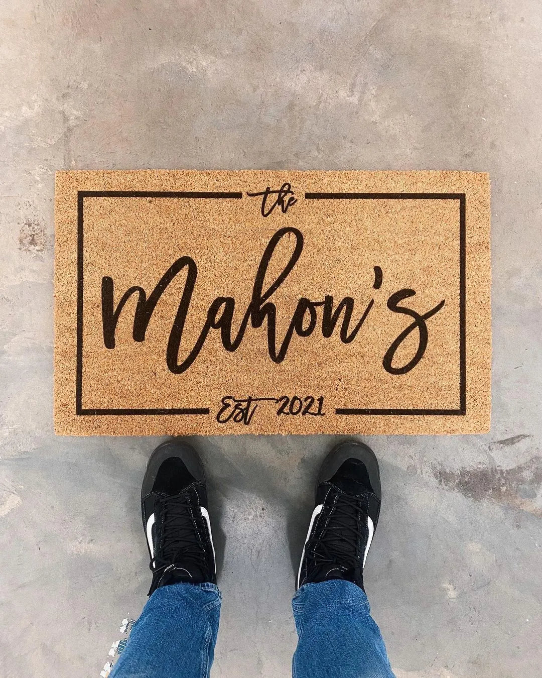 Door Mat with text «The Mahon's est 2024»