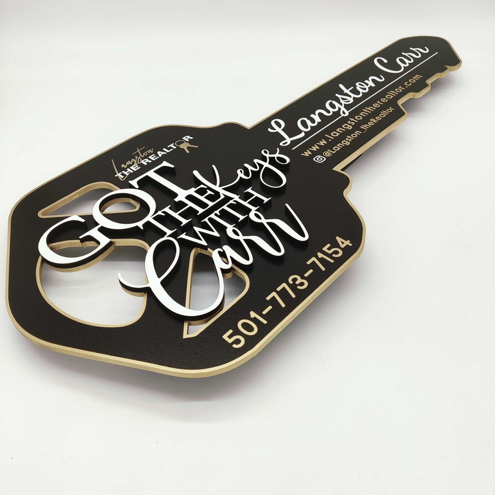 Store Keys Sign Modern Key Shaped Sign