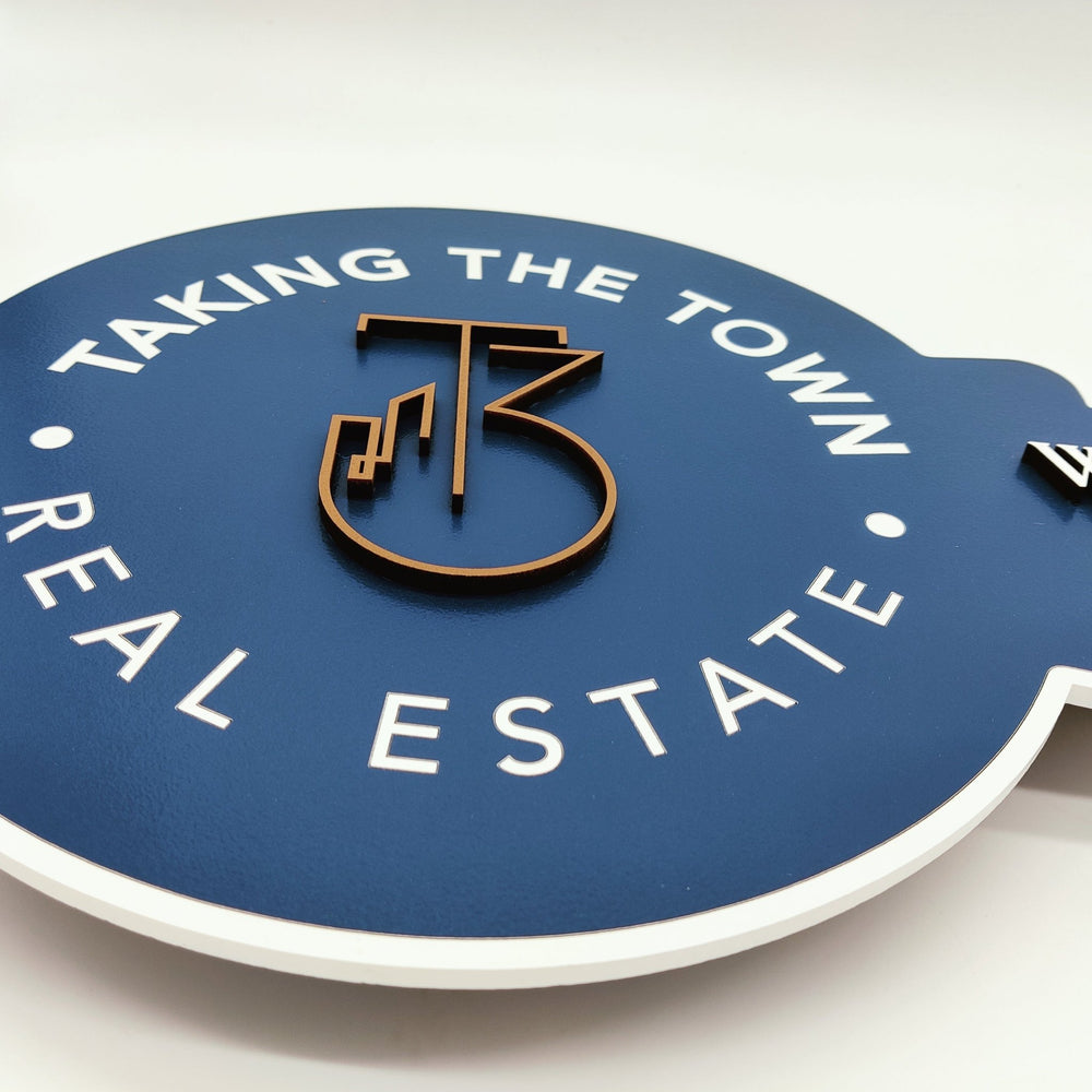 Real Estate Key Shaped Sign - Skyline Personalized Realtor Key Sign ...