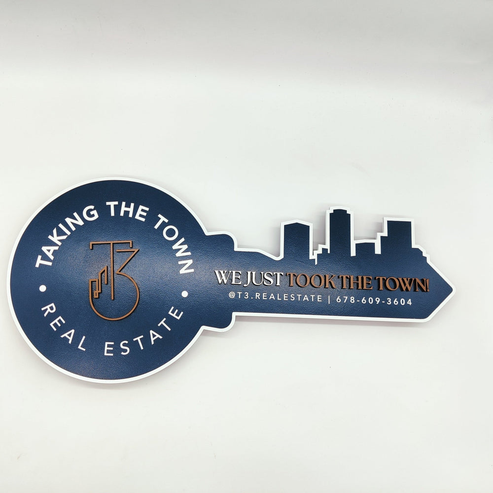 Key Property. Sign Real Estate Key Shaped Sign - Skyline Personalized Realtor Key Sign ...