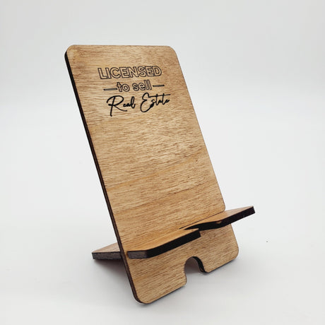 Phone Stand with text «Licensed to Sell Real Estate» - Real Estate Store