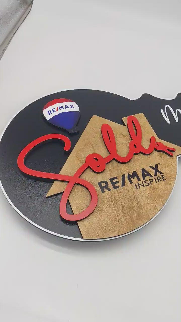 Round Shaped «Remax ‎Sold» Black Round Key Sign