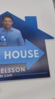 Yard Sign House Shaped Sign Blue