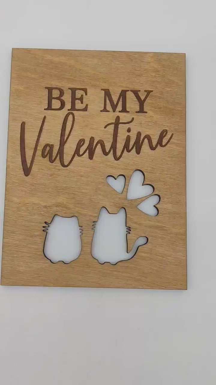 Wooden Card for Valentine's Day «BE MY Valentine»‎