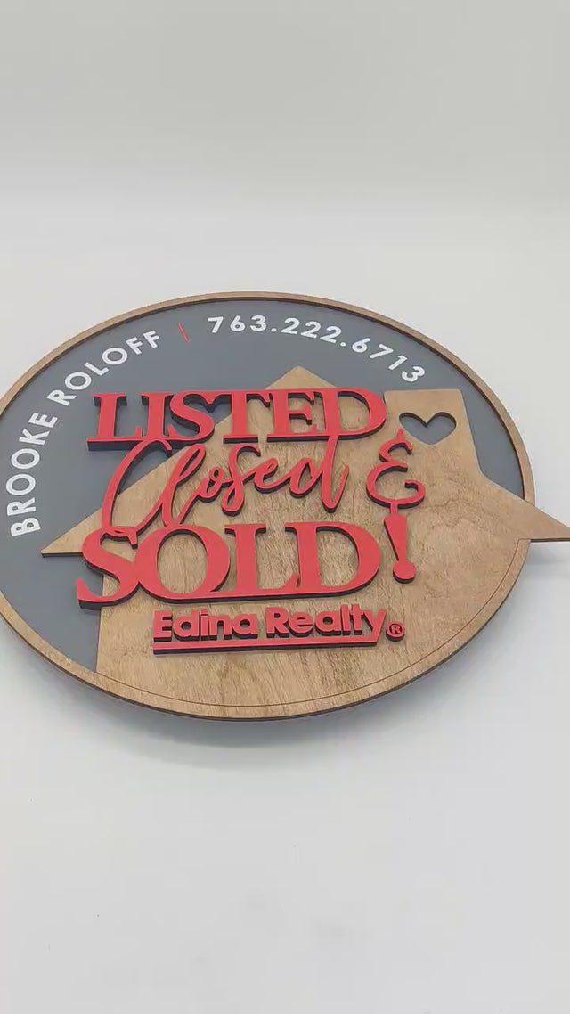 «Listed, Closed & Sold»‎ Round Sign