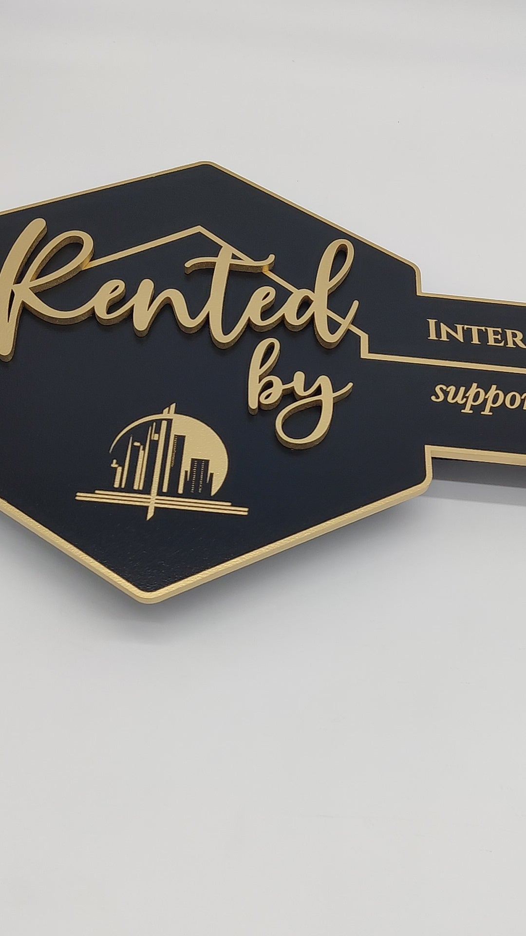 Key Shaped Sign Props «Rented by» for Realtors