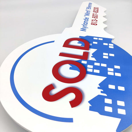 Printed City Round Key Shaped Prop - Real Estate Store