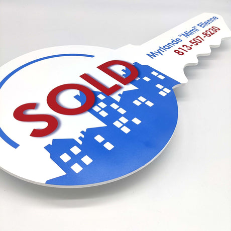 Printed City Round Key Shaped Prop - Real Estate Store