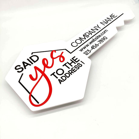 Printed Hexagon Key Shaped Prop «Said Yes To The Address» - Real Estate Store
