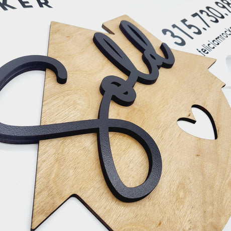 Real Estate Round Key with a Wooden House & Heart - Real Estate Store