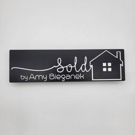 Rectangle Shaped Prop Sign «‎Sold» - Real Estate Store