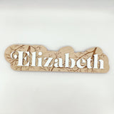 Rectangle Shaped Props «Boho Wood Name Sign» Nursery Sign - Real Estate Store