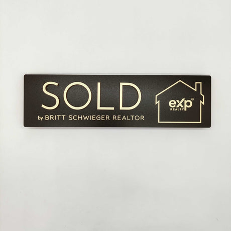 Rectangle Shaped Props Sold Rectangle Sign with a 3D Cutout - Real Estate Store