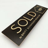 Rectangle Shaped Props Sold Rectangle Sign with a 3D Cutout - Real Estate Store