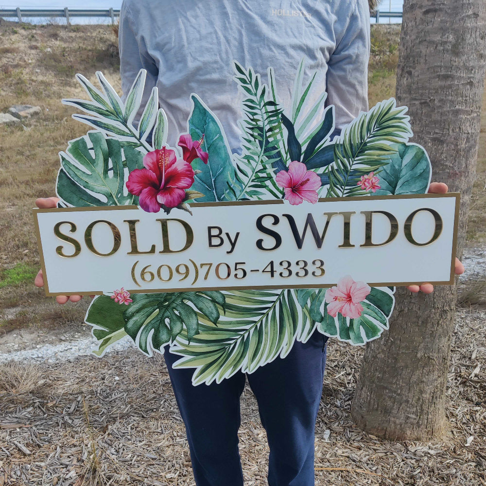 Custom Shape Tropical Sign with Acryl Element