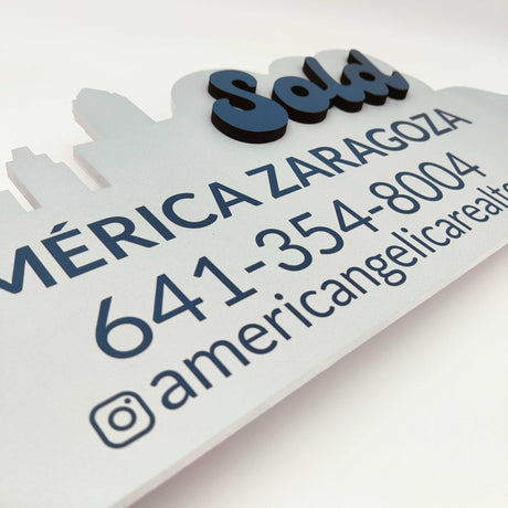 Round Shaped «3D Sold & Logo»‎‎ Realtor Sign - Real Estate Store