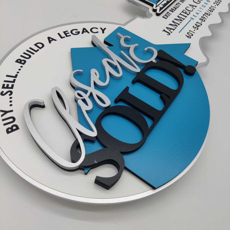 Round Shaped Closed & Sold Sign - Real Estate Store