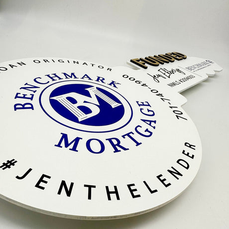 Round Shaped Funded Custom Round Key Sign - Mortgage Company with LOGO - Real Estate Store