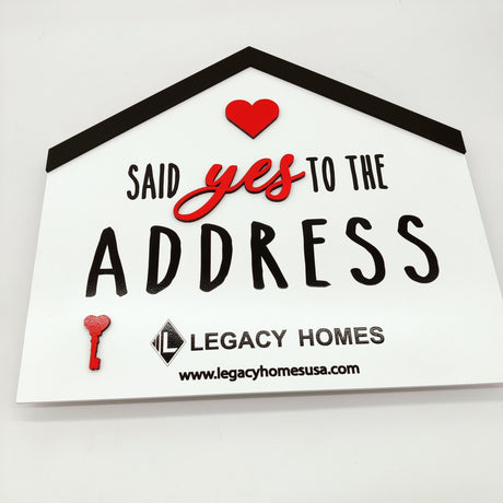 Round Shaped House Sign «Said Yes To The Address» - Real Estate Store