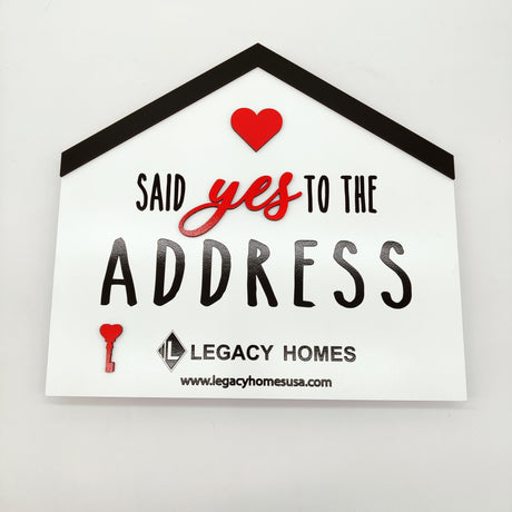Round Shaped House Sign «Said Yes To The Address» - Real Estate Store