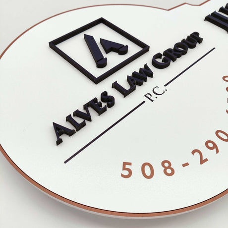 Round Shaped Just Closed with 3D logo Sign - Real Estate Store