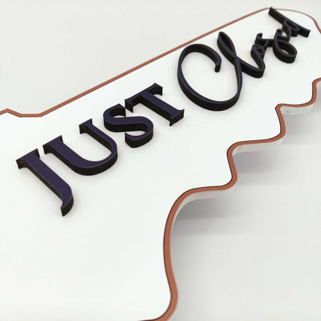 Round Shaped Just Closed with 3D logo Sign - Real Estate Store