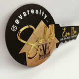 Round Shaped Key Sign «Acryl Gold Sold» - Real Estate Store