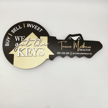 Round Shaped Key Sign «Buy, Sell, Invest»‎ - Real Estate Store