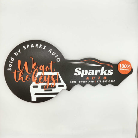 Round Shaped Key Sign "We Got The Keys" - Real Estate Store