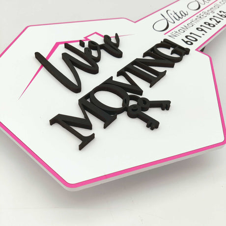 Round Shaped Key "We're moving" - Real Estate Store