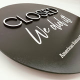 Round Shaped Sign Black Round Sign «Closed»‎ - Real Estate Store