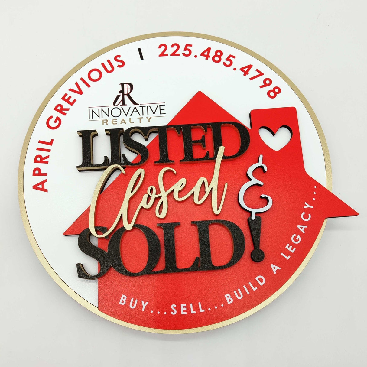 Round Shaped Sign Round Sign «Listed, Closed & Sold» - Real Estate Store