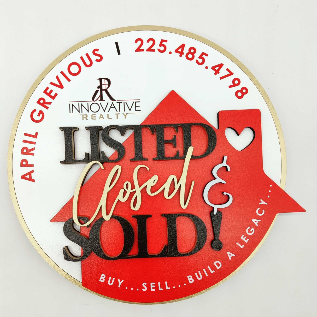 Round Shaped Sign Round Sign «Listed, Closed & Sold» - Real Estate Store