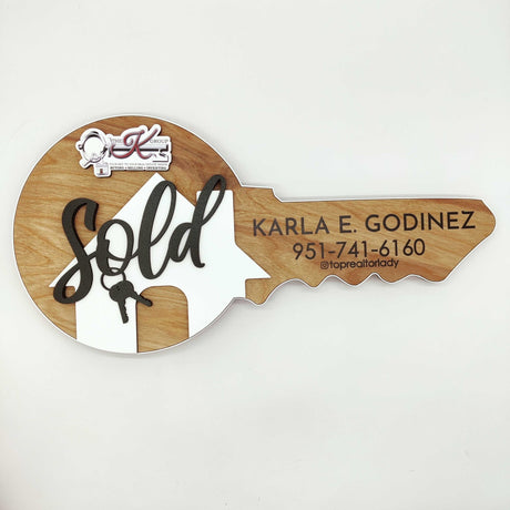 Round Shaped Sold Round Key Sign Real Estate with Logo - Real Estate Store