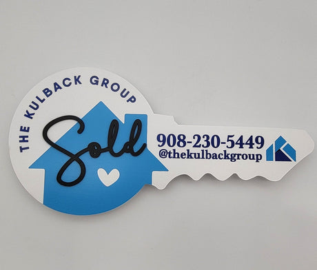 Round Shaped «Sold» ‎Round Real Estate Agent Key Sign - Real Estate Store