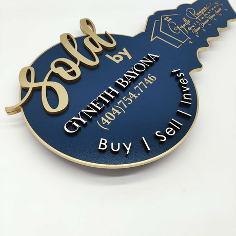 Round Shaped Sold sign with logo - Real Estate Store