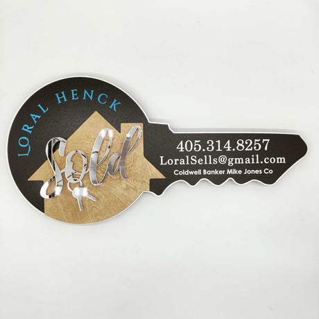 Round Shaped Sold Silver Sign - Real Estate Store