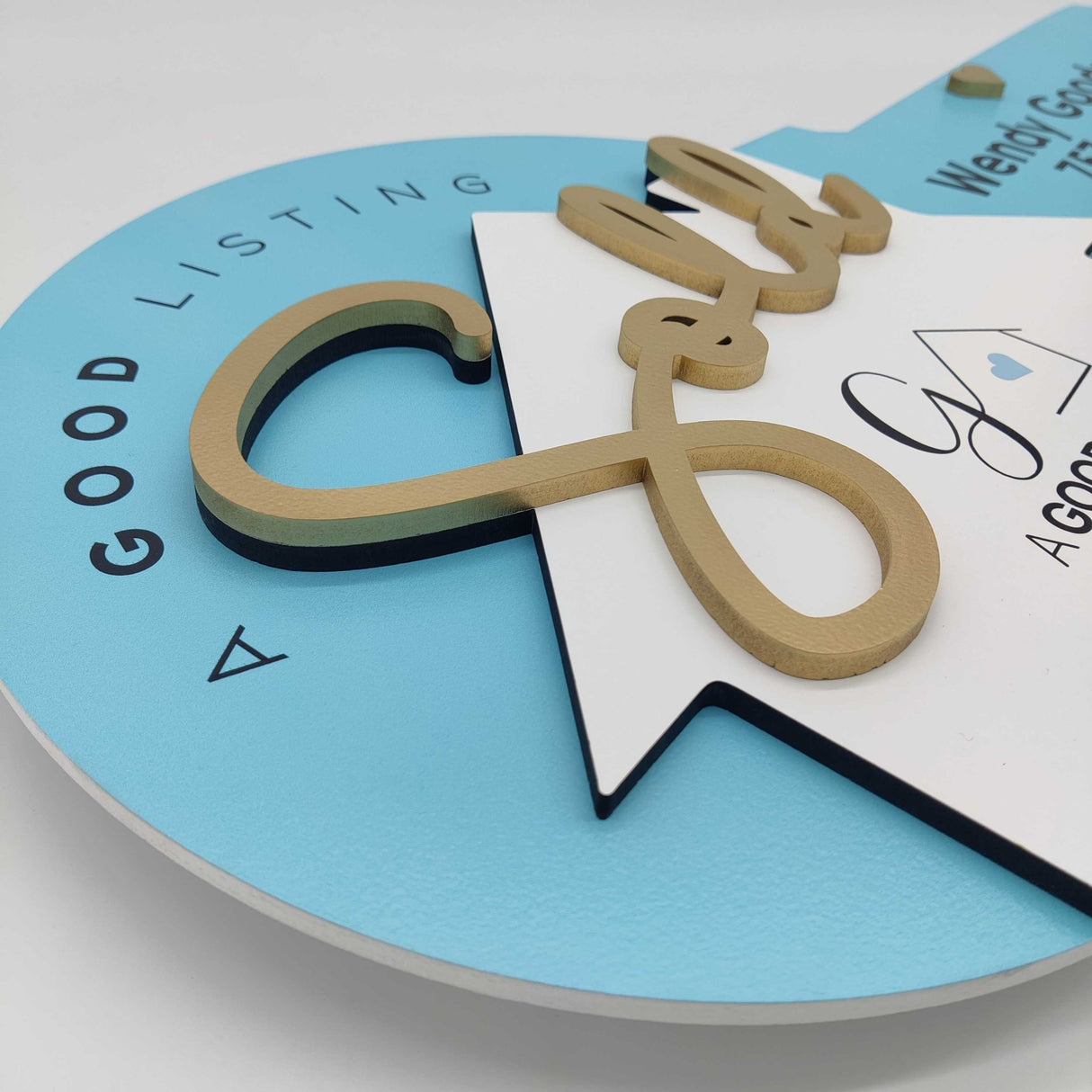 Round Shaped «Sold» Tiffany Blue Realtor Sign - Real Estate Store