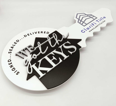 Round Shaped «We got the keys»‎‎ Realtor Sign - Real Estate Store