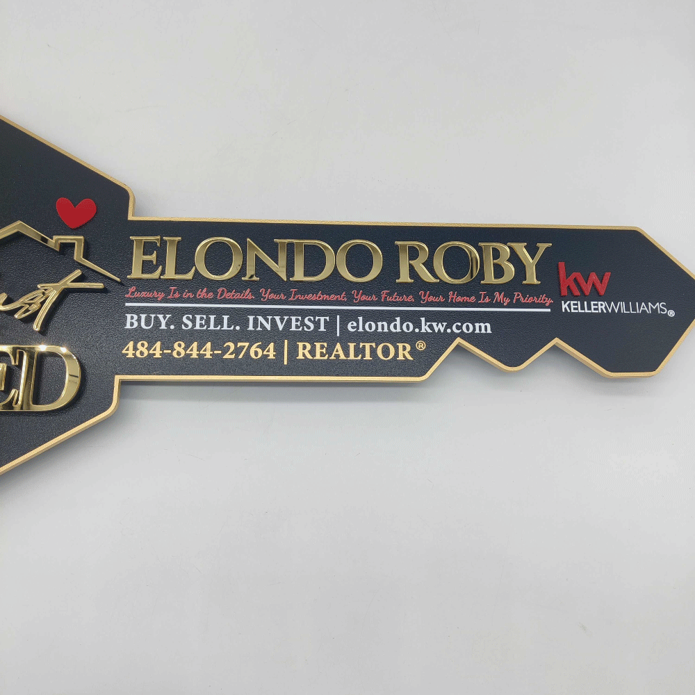 Mirrored Gold Sign for Realtors