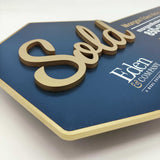 «Sold» ‎Navy Blue Hexagon Key - Real Estate Store
