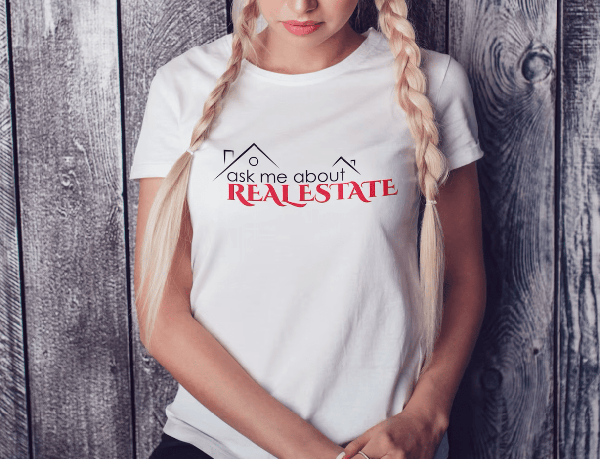 T-Shirt «Ask me about Real Estate» for realtor - Real Estate Store