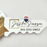 Custom Round Key Shaped Prop Realtor Sign "Purchased"