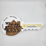 We Got The Keys - Round Key with Wooden House - Real Estate Store