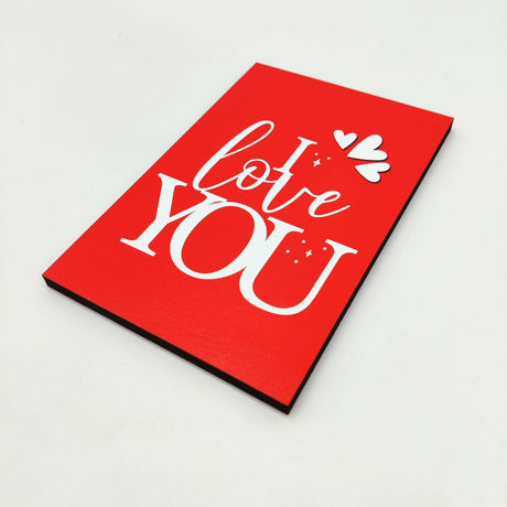 Wood Card «I Love You»‎ for Valentine's Day - Real Estate Store